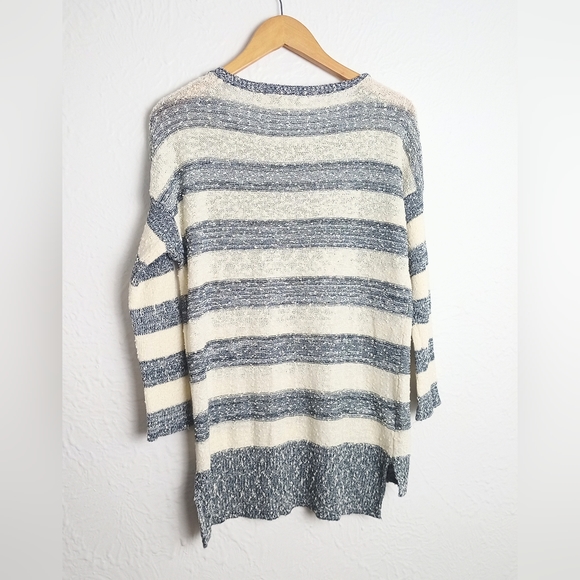 Loft 3/4 Sleeve Striped Sweater Size M - Picture 3 of 6